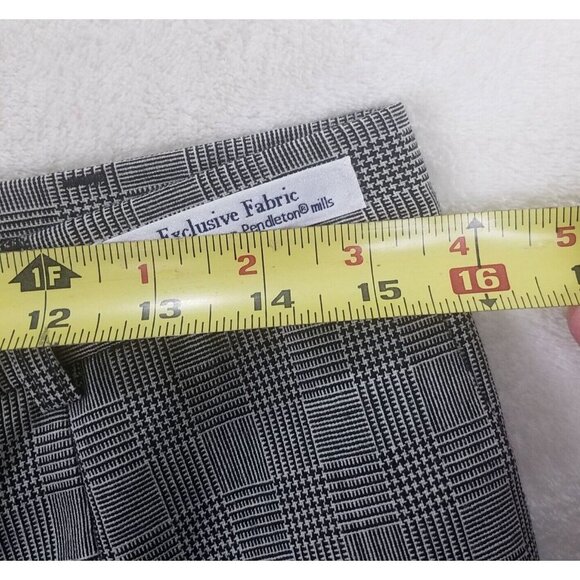 Vintage Pendleton Pants Women’s 12 lined Plaid Hound's-tooth Wool High Rise - Picture 10 of 11